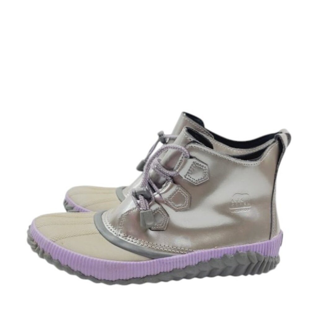 Sorel Women's Silver Out N About Plus NY2998-052‎ Ankle Rain Duck Boot Size 7